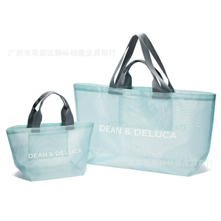 日本夏日新款潮牌dean&deluca网袋大容量购物袋单肩包沙滩手提包