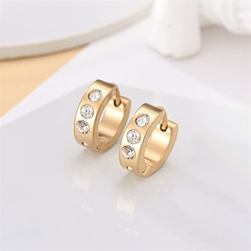4g Weight 304 Stainless Steel Ear Needle Material Zircon Inlay Material Earrings Classification 1 Pair Quantity Daily Occasion 304 Stainless Steel Material Geometric Pattern All Seasons Season Unisex Gender Plating, Inlay Design Simple Style Style 1 Pair Simple Style Geometric Plating Inlay 304 Stainless Steel Zircon Earrings 9