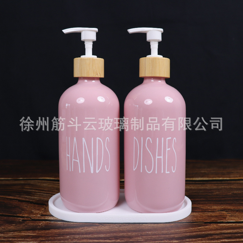 475ml【21cm*7.5cm】; 접시+손+흰색 펌프 헤드+실리콘 트레이; 유리