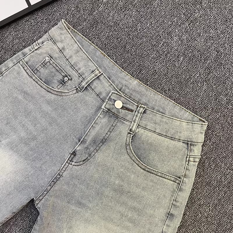 Heavyweight Men's Distressed Jeans With Whiskered Washed Finish_voghion.com