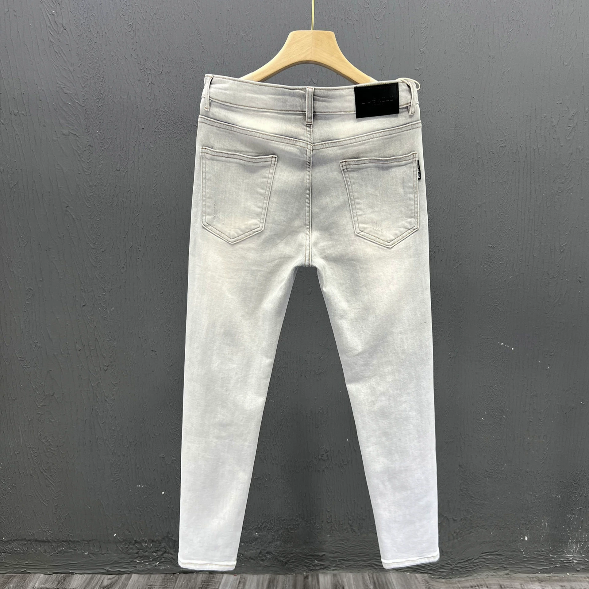 Демисезонные элитные брюки, модные джинсы, slim fit