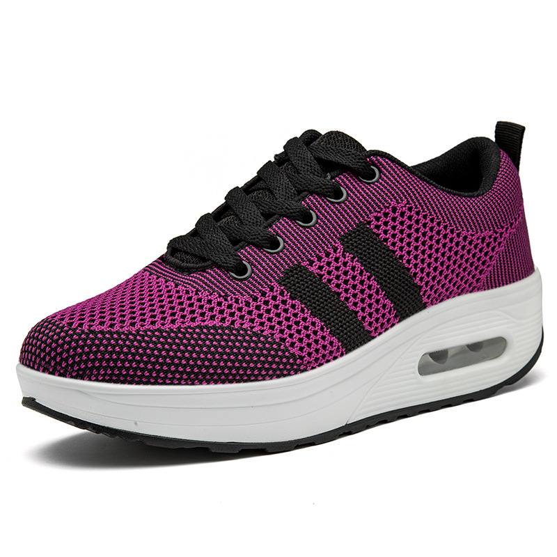 2026 primavera y otoño nuevos zapatos deportivos casuales de malla transpirables coreanos zapatos de rotación de suela gruesa zapatos de mujer zapatos de cojín de aire