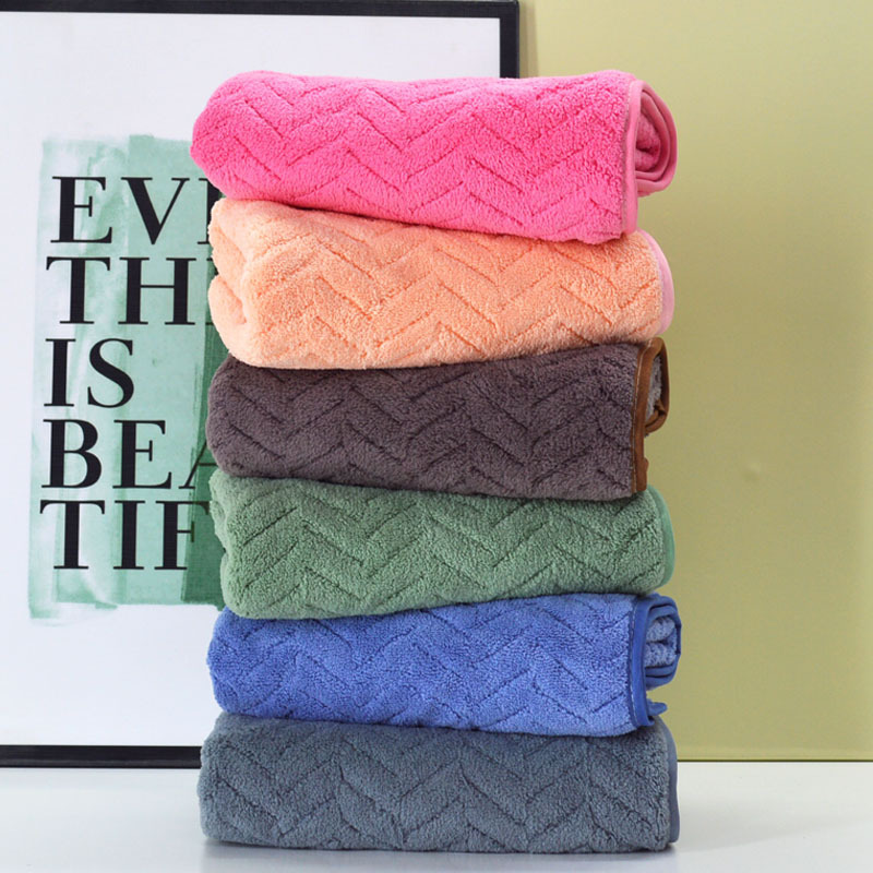 Coral Fleece Wheat Pattern Towel Fluffy Soft Super Absorbent Adult Student Wash Face Hair Towel Quick-drying Hand Towel