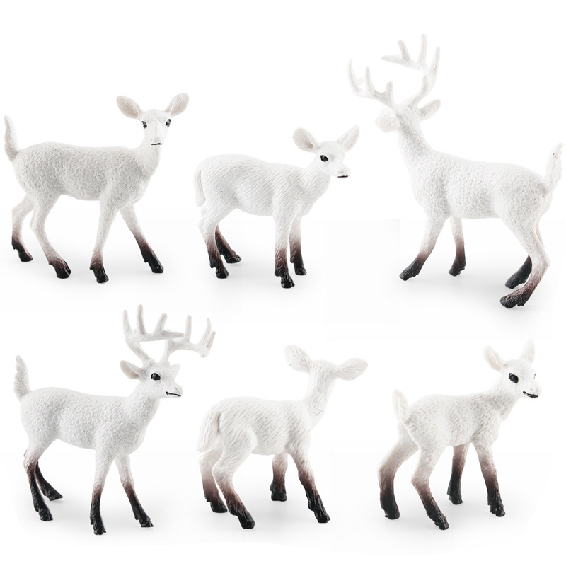 Simulación transfronteriza de cola blanca ciervo árbol de Navidad Modelo Bosque nieve cola blanca ciervo Pino decoración de Navidad decoración de escritorio