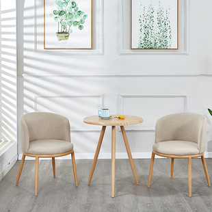 Nordic negotiation dining table and chair combination imitation solid wood modern simple small apartment balcony creative leisure milk tea shop chair