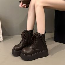 松糕厚底英伦风夏季新款显脚小瘦瘦靴靴子短筒马丁靴女流苏靴