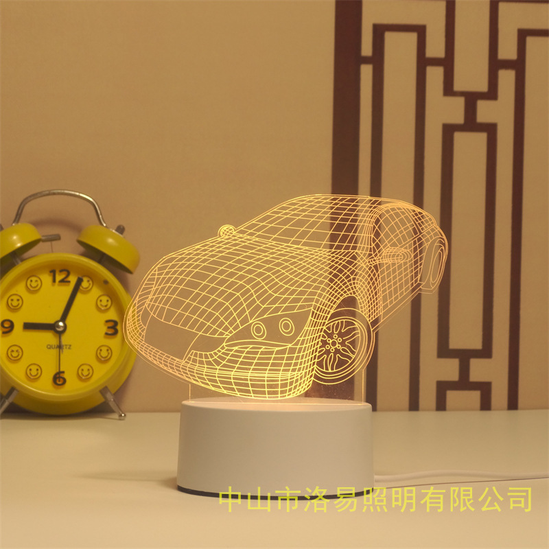 3D lámpara de noche acrílica atmósfera regalos de cabecera atmósfera lámpara de evento regalos al por mayor DIY lámpara de escritorio ideas de Navidad