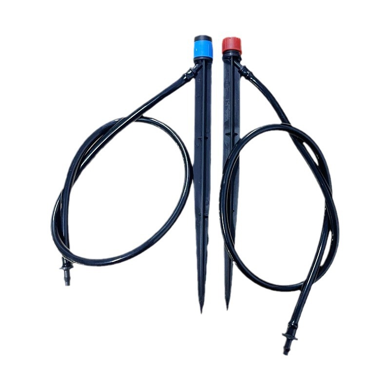 18 centímetros de rociador con 1m4 / 7 tubo capilar 8 agujeros gorra roja ajustable insertar cabezal de goteo árboles frutales riego por goteo