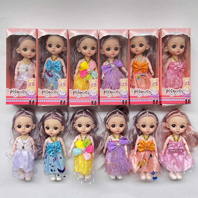 BJD8 puntos 17 cm transfronterizos mini muñeca Barbie simulación de juguetes caseros para chicas premios de caja de regalo