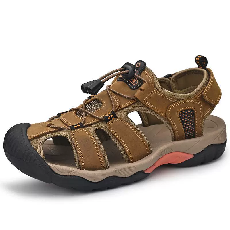 20233 трансграничные сандалии с закрытым носком из воловьей кожи большого слоя 38-46