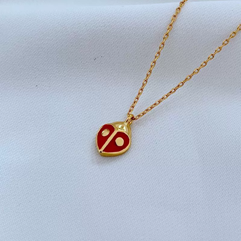 Red enamel, earrings, necklace, hand painting, simple and elegant design