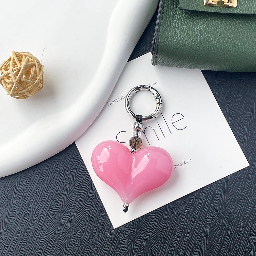 35g Weight Bag Pendant, Mobile Phone Pendant, Keychain Classification 1 Piece Quantity Alloy, Resin Material Heart Shape Pattern Cute Style 1 Piece Cute Heart Shape Alloy Resin Bag Pendant Mobile Phone Pendant Keychain 9