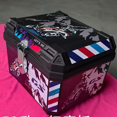 Box, Rider Equipment, Sealed | Electric car tail box - red-motorcycle-58l-large-capacity-thickened-design-standard-configuration-is-top-configuration
