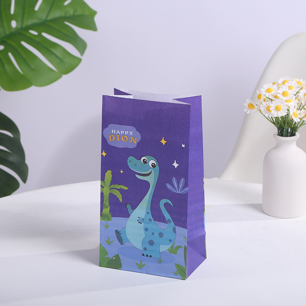 Mignon Dessin Animé Dinosaure Papier Date D'Anniversaire Sacs Cadeaux display picture 5