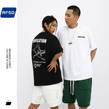 RFSD男装|2025夏季新款原创潮牌美式街头复古荆棘印花男士短袖T恤