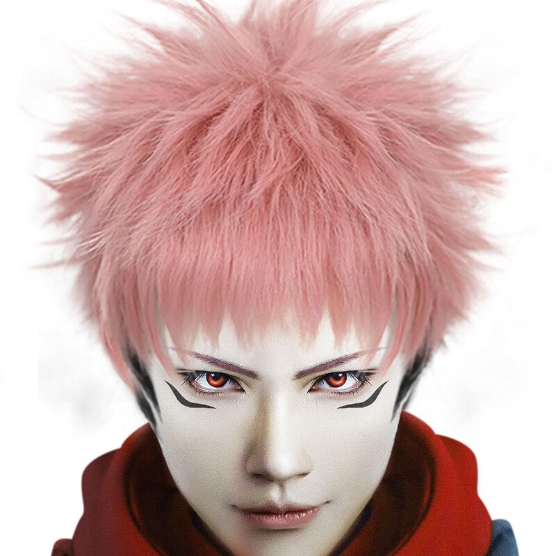 Spell Back War Polygonum Cuspidatum Youren Pink Orange Anti-warped cos Wig cosplay Anime Anti-warped Short Hair