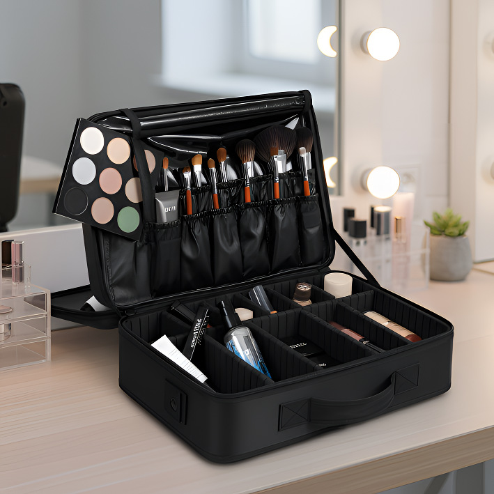 Fabricantes transfronterizos maquillaje bolsa de maquillaje de gran capacidad maquillaje portátil maquillaje manicura tacones maquillaje caja de almacenamiento