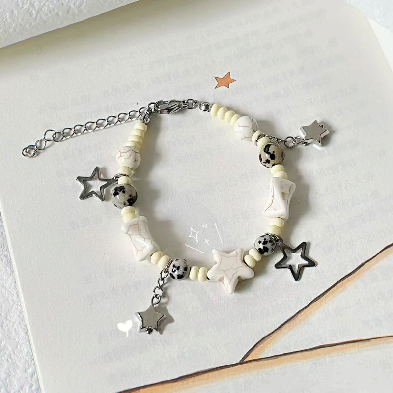 Star Bracelet Ins Niche Cute Light Luxury High-grade Girl Heart Handmade Beaded All-match Girlfriend Jewelry