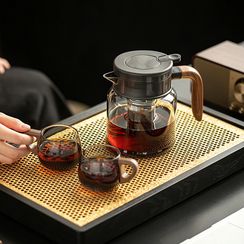 智能焖茶壶耐热手工玻璃茶壶现代简约大容量保温壶家用办公茶具