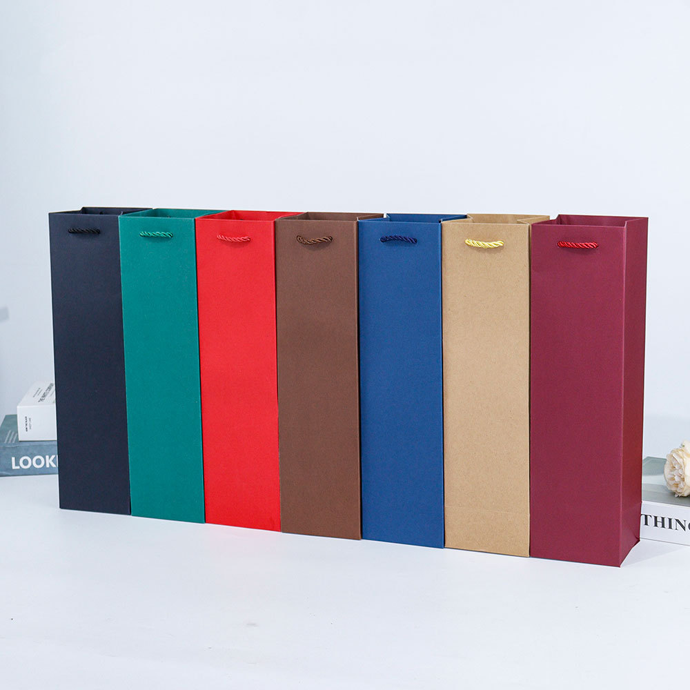 现货红酒袋子单瓶红酒手提袋酒瓶包装袋红色礼品袋高级手提礼品袋