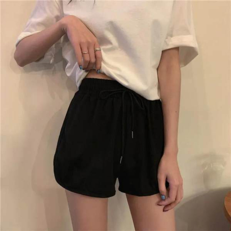 6535 Fish Scale Sports Shorts for Women, Summer Outdoor Running Yoga Loose Fit Plus Size Wide Leg A-Line Hot Pants