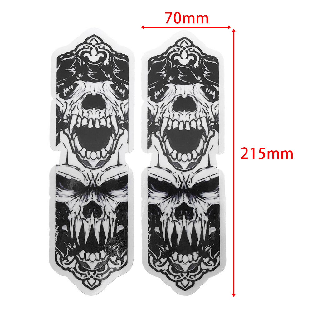 Adecuado para motocicletas Harley Great Glide Acomotor Pegatinas de cabeza fantasma Pegatinas de calavera de deslizamiento grande Pegatinas de absorción de impactos