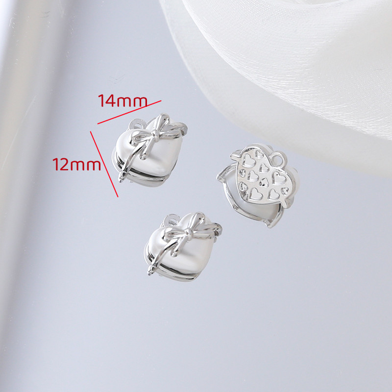5g Weight Pendant Jewelry Making Type DIY Jewelry Accessories Classification 1 Piece Quantity Alloy Material Heart Shape, Bow Knot Pattern Plating Design Retro, Simple Style Style 1 Piece Alloy Heart Shape Bow Knot Pendant 5