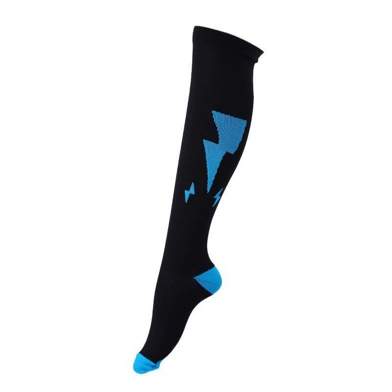 Compression Running Socks, Unisex Jacquard Knee-High Socks, Multiple Patterns, S/M & L/XL