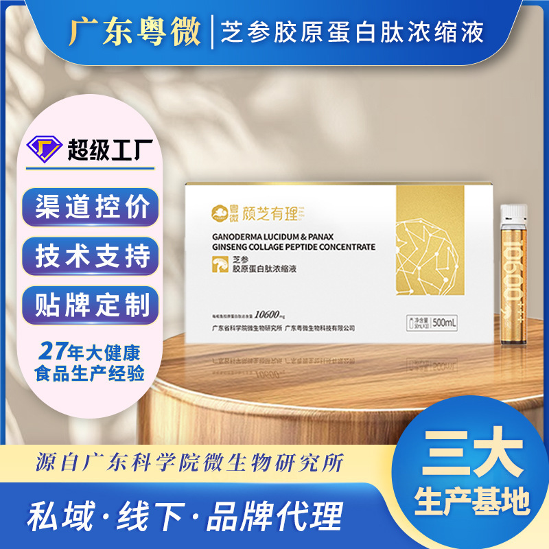 Yuewei Ginseng Xiaojin Bottle Collagen 4-Peptide Natural Ergothioneine Oral Drink Private Label Oem
