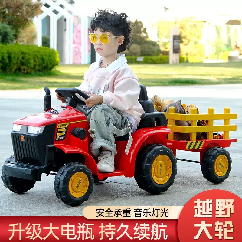 Simulación transfronteriza niño de 1 - 6 años de edad puede sentarse juguete de tamaño grande control remoto con cucharón tractor eléctrico coche de juguete para niños image 1