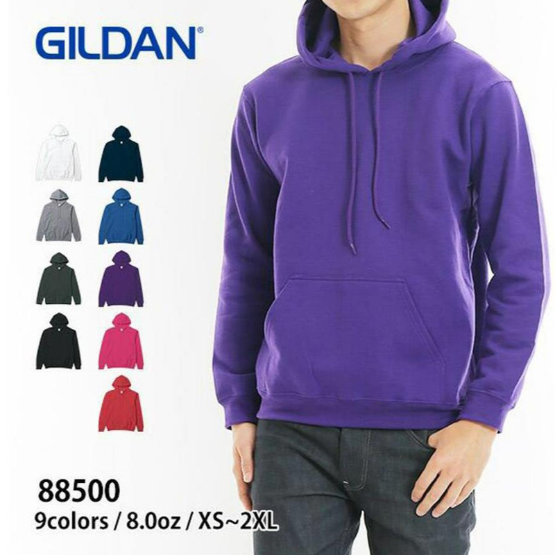 In-Stock Gildan 88500 Hooded Sweatshirt Thin Fleece Hooded Autumn and Winter Solid Color Sports Zip-Up Jacket