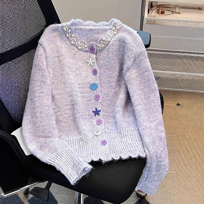 甜美软糯温柔风毛衣女2025春秋季女装圆领宽松显瘦针织开衫外套女|undefined