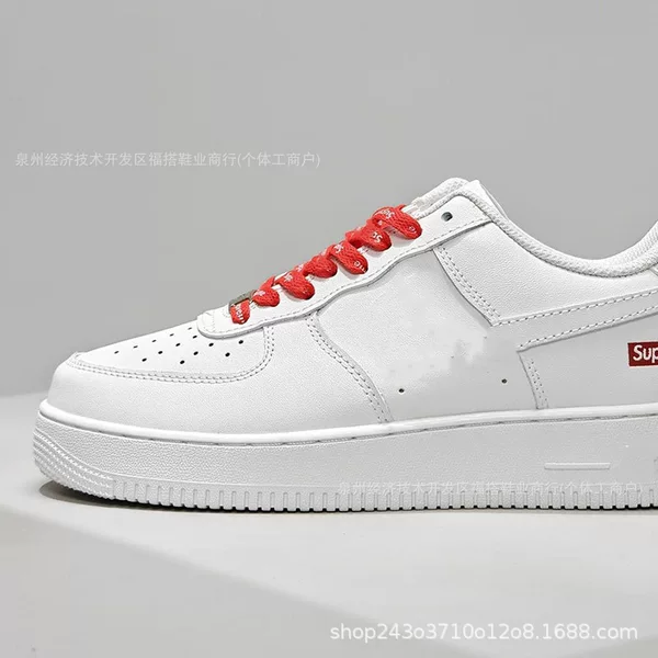Putian Pure Original Air Force One Sneakers Sup Black and White Collaboration Retro Low-Top Leather Air-Cushioned Running Shoes
