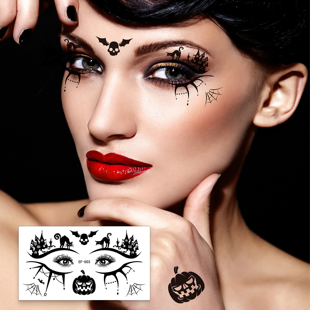 Tatuajes Faciales y de Ojos para Halloween de Papel de Transferencia de Agua, Impermeable image 3