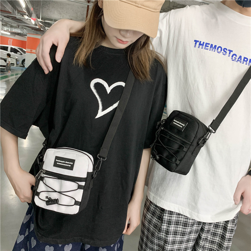 67g Weight Zipper Closure Type Single Shoulder Strap Strap Type Crossbody Bag Bags Type Nylon Material Letter Pattern Streetwear Style Square Shape Khaki, Light Grey, White, Black Color Small Size Small Nylon Letter Streetwear Square Zipper Crossbody Bag 54