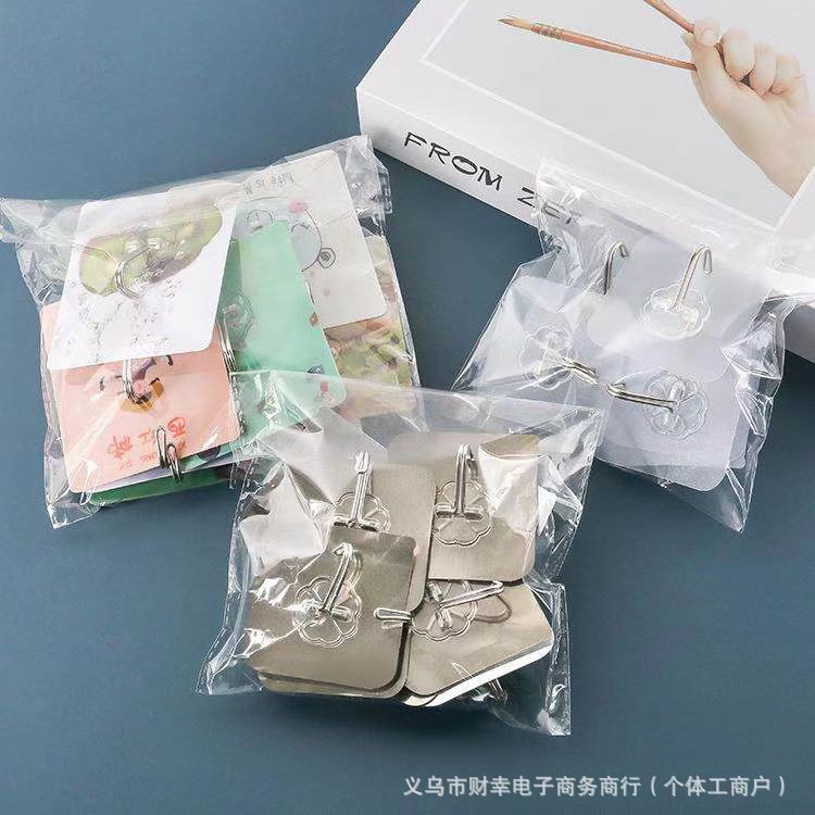 10 bolsas de adhesivo sin perforación gancho transparente de pared sin rastro gancho adhesivo de cocina puerta de baño fuerte gancho adhesivo