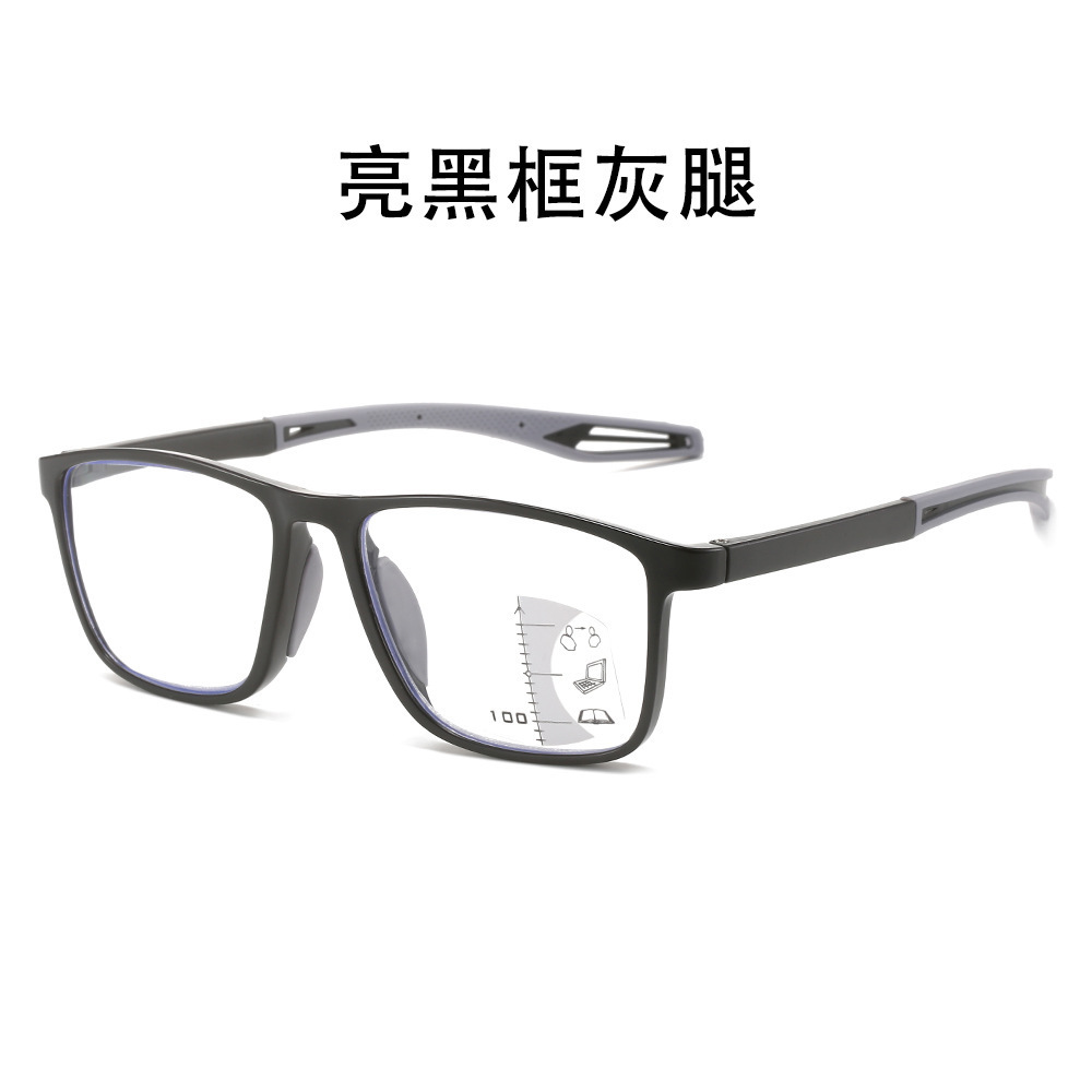 Gafas de lectura anti-luz azul, zoom automático, largo y cercano, gafas de lectura que cambian de color multifocales graduales de doble uso, hombres y mujeres HD