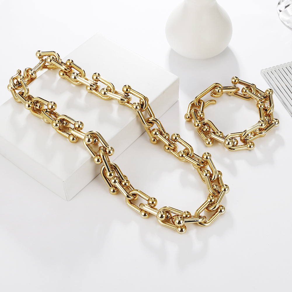 Wholesale Jewelry Fashion U-shaped Stitching Chain Bracelet Nihaojewelry display picture 2