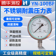厂家供应YN-100BF不锈钢耐震压力表耐高温真空负压充油抗震压力表