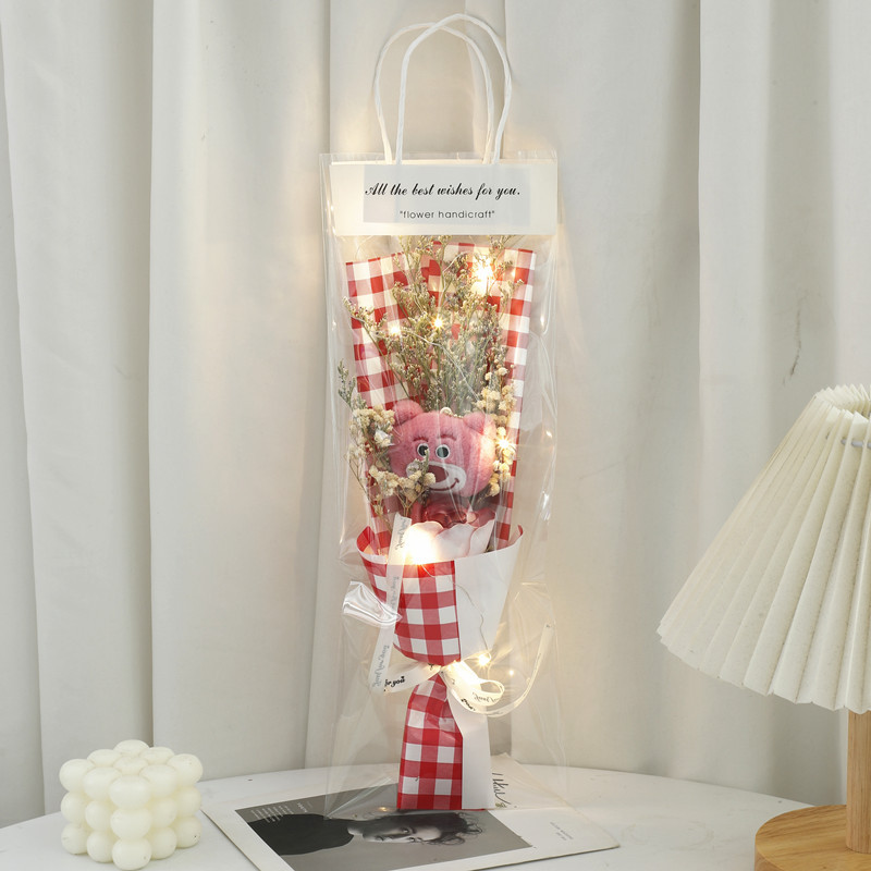 Festival de la diosa Sanba Nueva fresa en bolsas muñeca del oso Rosa jabón seco ramo regalo para la novia y esposa