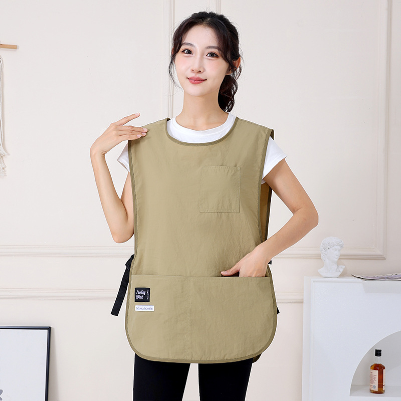 エプロン一枚一枚防水汚れ防止女性高颜値作業服韓国版キッチン馬甲logoスポット卸売り|undefined