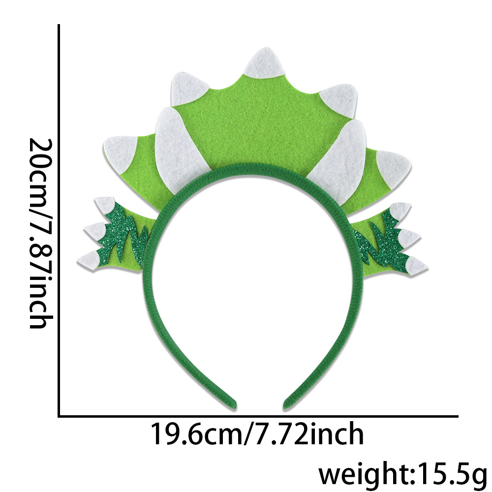 Dinosaurio infantil cabello de flor de bosque tema de cumpleaños decoración de fiesta tiranosaurus aro de huevo de dinosaurio alas de dragón botón de cabeza