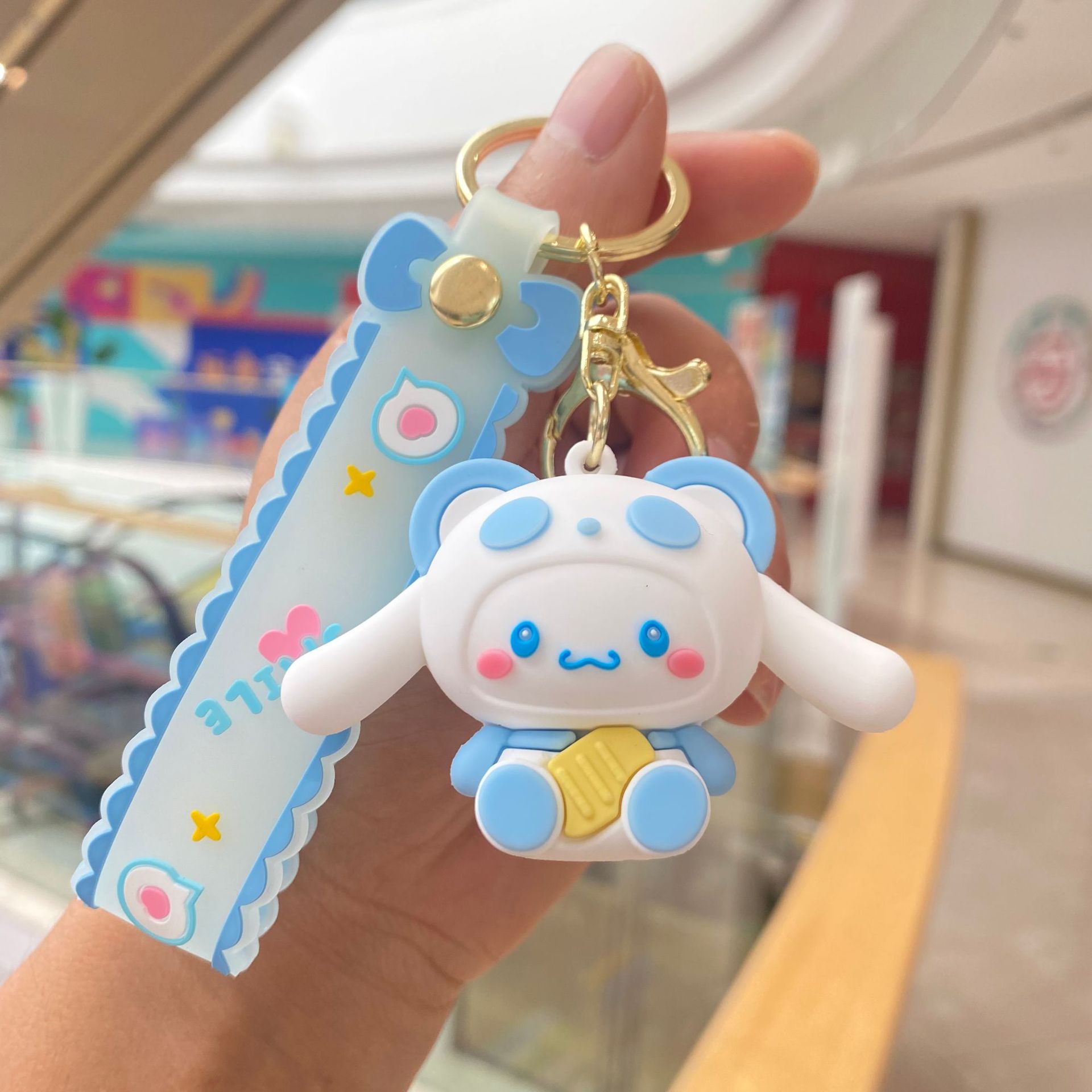 Dibujos animados Sanrio Yugui perro llavero coche llave colgante muñeca llavero bolsa colgante pequeños regalos