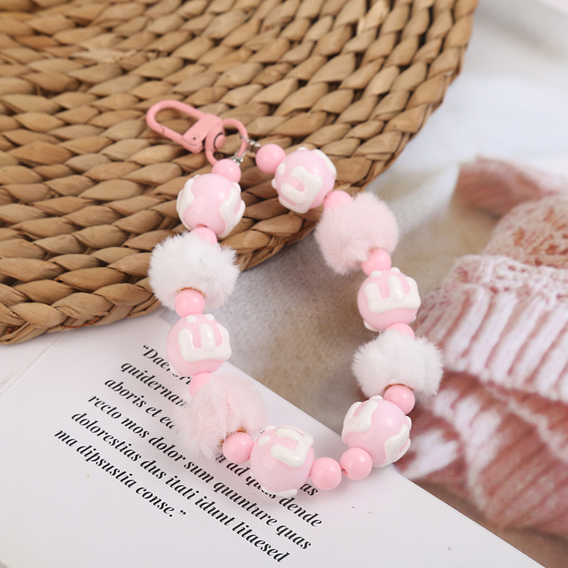 Nuevas letras creativas cuentas colgantes de teléfonos móviles bolsos bolsas de pelo llaveros de automóviles joyas colgantes caja ciega en vivo