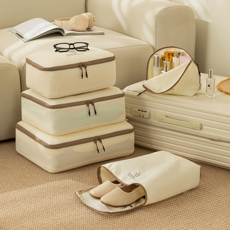 旅行用収納袋 5 点セット デジタル洗浄化粧品収納袋 衣類と靴 防塵荷物旅行用バッグ|undefined