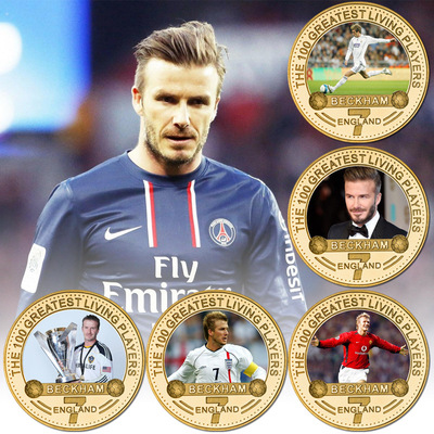 跨境纪念章贝克汉姆纪念币套装 金属工艺品 冠军徽章批发工厂订制