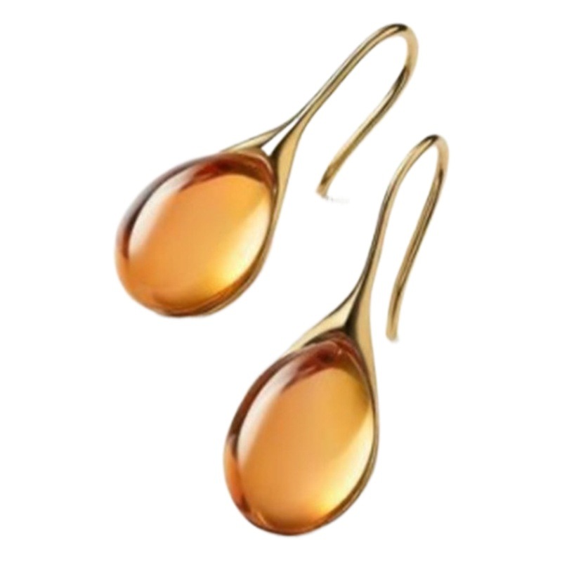 Dragón y venta caliente transfronteriza en forma de gota pendientes de ópalo con incrustaciones de cuatro colores simples pendientes de moda joya con incrustaciones