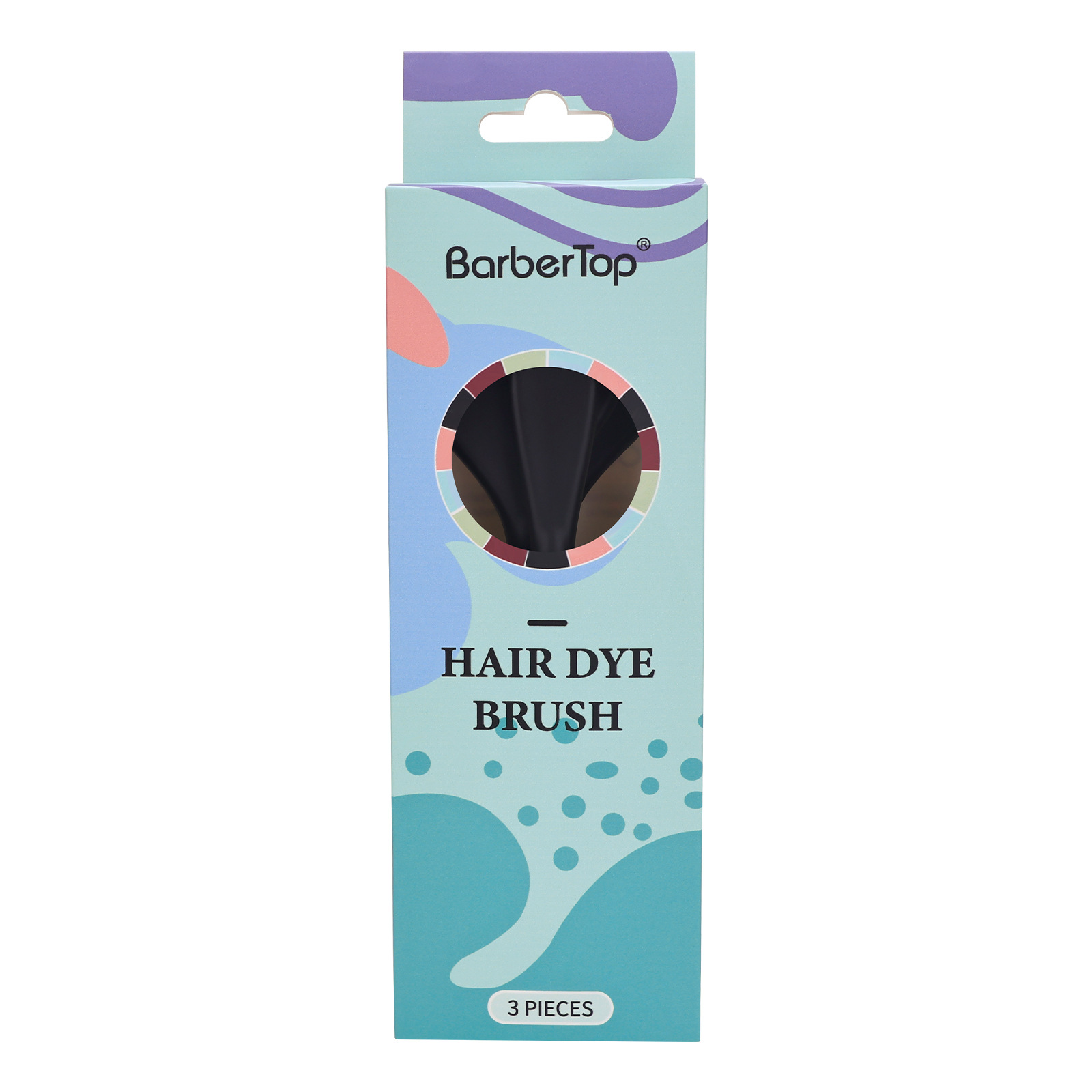 Cristal transparente teñido conjunto de cepillo de cabello perlado colorido pelo blando cepillo de cola de punta teñido crema de tintura agitación de aceite tazón de cocción