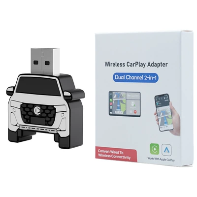 New Wired to Wireless Carplay Box Suitable for Mercedes-Benz E Volkswagen Audi Hyundai Car Machine Interconnection Adapter (Simsiz CarPlay və Android Auto) - official-standard-carplay-adapter-apple-exclusive-model-white