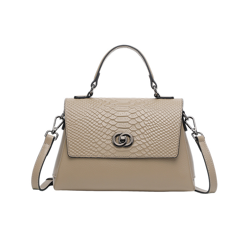 Casual Genuine Leather Shoulder Bag For Women 2026 New Arrival Versatile Large Capacity Crossbody Bag Crocodile Embossed Cowhide Handbag Small - Thumbnail 5